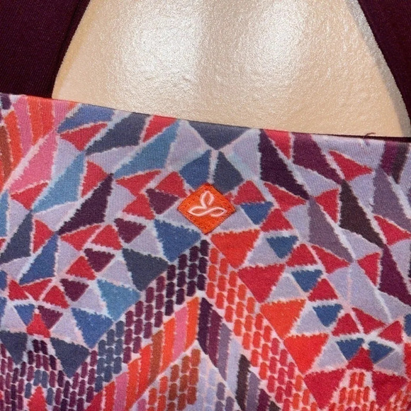 PRana womens Large 12 14 Tank top cross athletic Athleisure shelf bra pink red - Picture 5 of 8